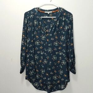 Daniel Rainn blue floral blouse petite large